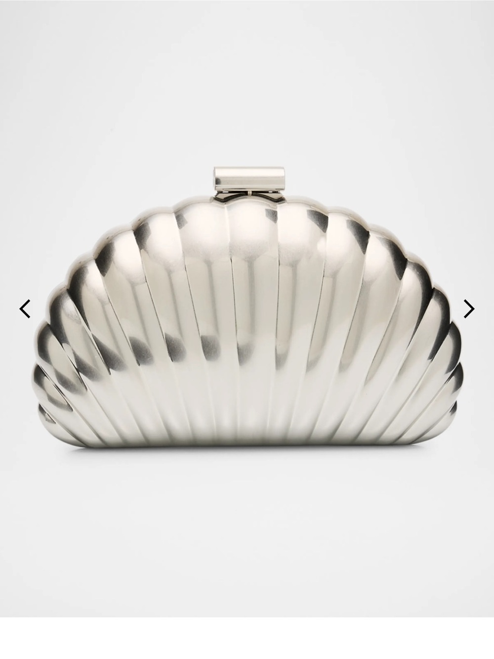Shell-Texture Silver Evening Clutch